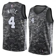 Camiseta San Antonio Spurs Derrick White NO 4 Ciudad 2018 Gris