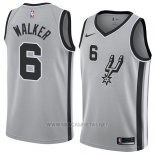 Camiseta San Antonio Spurs Lonnie Walker NO 6 Statement 2018 Gris