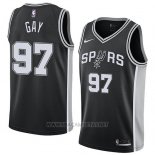 Camiseta San Antonio Spurs Rudy Gay NO 97 Icon 2018 Negro