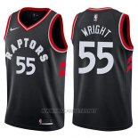 Camiseta Toronto Raptors Delon Wright NO 55 Statement 2017-18 Negro