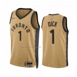 Camiseta Toronto Raptors Gradey Dick NO 1 Ciudad 2023-24 Oro