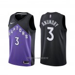 Camiseta Toronto Raptors OG Anunoby NO 3 Earned 2020-21 Negro Violeta