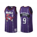 Camiseta Toronto Raptors Serge Ibaka NO 9 Hardwood Classics Violeta