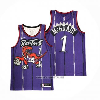 Camiseta Toronto Raptors Tracy Mcgrady NO 1 Classic Edition Violeta