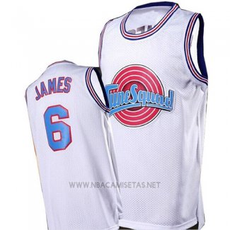 Camiseta Tune Squad Lebron James NO 6 Blanco