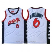 Camiseta USA 1996 Anfernee Hardaway NO 6 Blanco