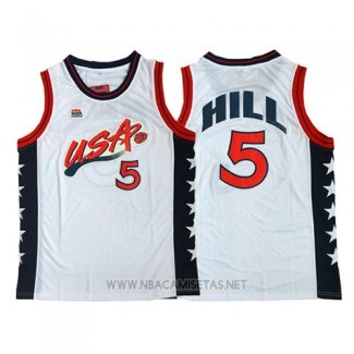 Camiseta USA 1996 Grant Hill NO 5 Blanco