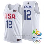 Camiseta USA 2016 DeMarcus Cousins NO 12 Blanco