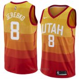 Camiseta Utah Jazz Jonas Jerebko NO 8 Ciudad 2018 Amarillo