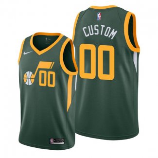 Camiseta Utah Jazz Personalizada Earned 2018-19 Verde