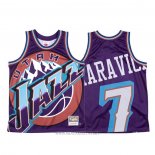 Camiseta Utah Jazz Pete Maravich NO 7 Mitchell & Ness Big Face Violeta