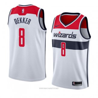 Camiseta Washington Wizards Sam Dekker NO 8 Association 2018 Blanco