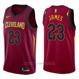 Nike Camiseta Cleveland Cavaliers LeBron James NO 23 2017-18 Rojo