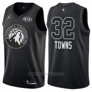Camiseta All Star 2018 Minnesota Timberwolves Karl-anthony Towns NO 32 Negro