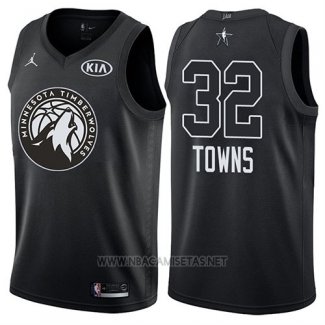 Camiseta All Star 2018 Minnesota Timberwolves Karl-anthony Towns NO 32 Negro