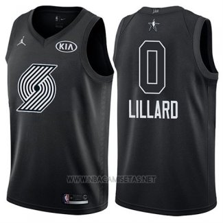 Camiseta All Star 2018 Portland Trail Blazers Damian Lillard NO 0 Negro