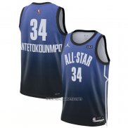 Camiseta All Star 2023 Milwaukee Bucks Giannis Antetokounmpo NO 34 Azul