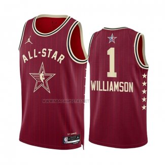 Camiseta All Star 2024 New Orleans Pelicans Zion Williamson NO 1 Rojo