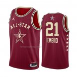 Camiseta All Star 2024 Philadelphia 76ers Joel Embiid NO 21 Rojo