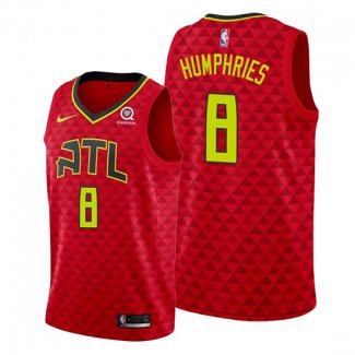 Camiseta Atlanta Hawks Isaac Humphries NO 8 Rojo Statement