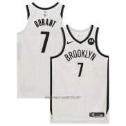 Camiseta Brooklyn Nets Kevin Durant NO 7 Association Autentico Blanco