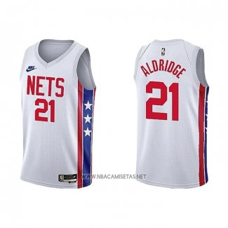 Camiseta Brooklyn Nets LaMarcus Aldridge NO 21 Classic 2022-23 Blanco