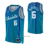 Camiseta Charlotte Hornets Jalen McDaniels NO 6 Ciudad 2021-22 Azul