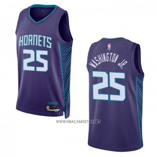 Camiseta Charlotte Hornets P.j. Washington NO 25 Ciudad 2018-19 Negro