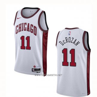 Camiseta Chicago Bulls Demar Derozan NO 11 Ciudad 2022-23 Blanco