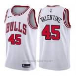Camiseta Chicago Bulls Denzel Valentine NO 45 Association 2017-18 Blanco