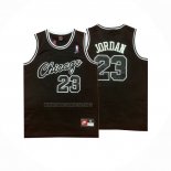 Camiseta Chicago Bulls Michael Jordan NO 23 Retro Negro Blanco