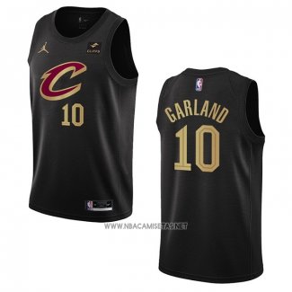 Camiseta Cleveland Cavaliers Darius Garland NO 10 Statement 2022-23 Negro