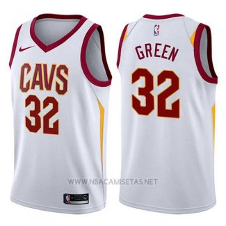 Camiseta Cleveland Cavaliers Jeff Green NO 32 Swingman Association 2017-18 Blanco