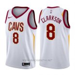 Camiseta Cleveland Cavaliers Jordan Clarkson NO 8 Association 2017-18 Blanco