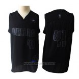 Camiseta Dallas Mavericks Dirk Nowitzki NO 41 MVP Negro
