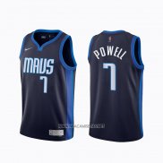 Camiseta Dallas Mavericks Dwight Powell NO 7 Earned 2020-21 Azul