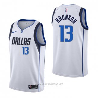 Camiseta Dallas Mavericks Jalen Brunson NO 13 Association Blanco