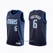 Camiseta Dallas Mavericks Kristaps Porzingis NO 6 Earned 2020-21 Azul