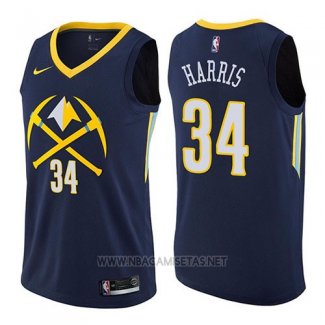 Camiseta Denver Nuggets Devin Harris NO 34 Ciudad 2017-18 Azul