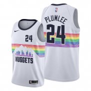 Camiseta Denver Nuggets Mason Plumlee NO 24 Ciudad Edition Blanco