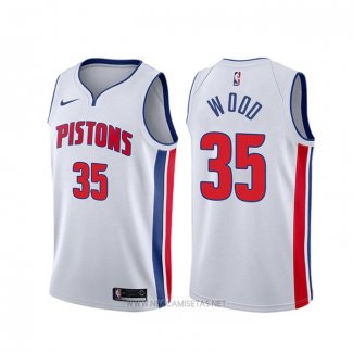 Camiseta Detroit Pistons Christian Wood NO 35 Association Blanco