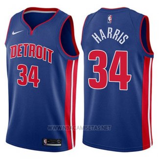 Camiseta Detroit Pistons Tobias Harris NO 34 Icon 2017-18 Azul