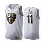 Camiseta Golden Edition Brooklyn Nets Kyrie Irving NO 11 Blanco