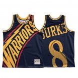 Camiseta Golden State Warriors Alec Burks NO 8 Mitchell & Ness Big Face Azul