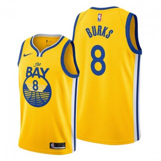 Camiseta Golden State Warriors Alec Burks NO 8 Statement The Bay Oro