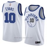 Camiseta Golden State Warriors Jacob Evans NO 10 Hardwood Classic 2018-19 Blanco