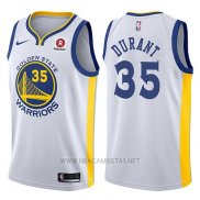 Camiseta Golden State Warriors Kevin Durant NO 35 2017-18 Blanco