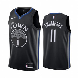 Camiseta Golden State Warriors Klay Thompson NO 11 Ciudad Negro