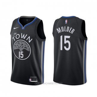 Camiseta Golden State Warriors Mychal Mulder NO 15 Ciudad Negro