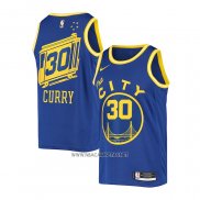 Camiseta Golden State Warriors Stephen Curry NO 30 Hardwood Classics 2020-21 Azul